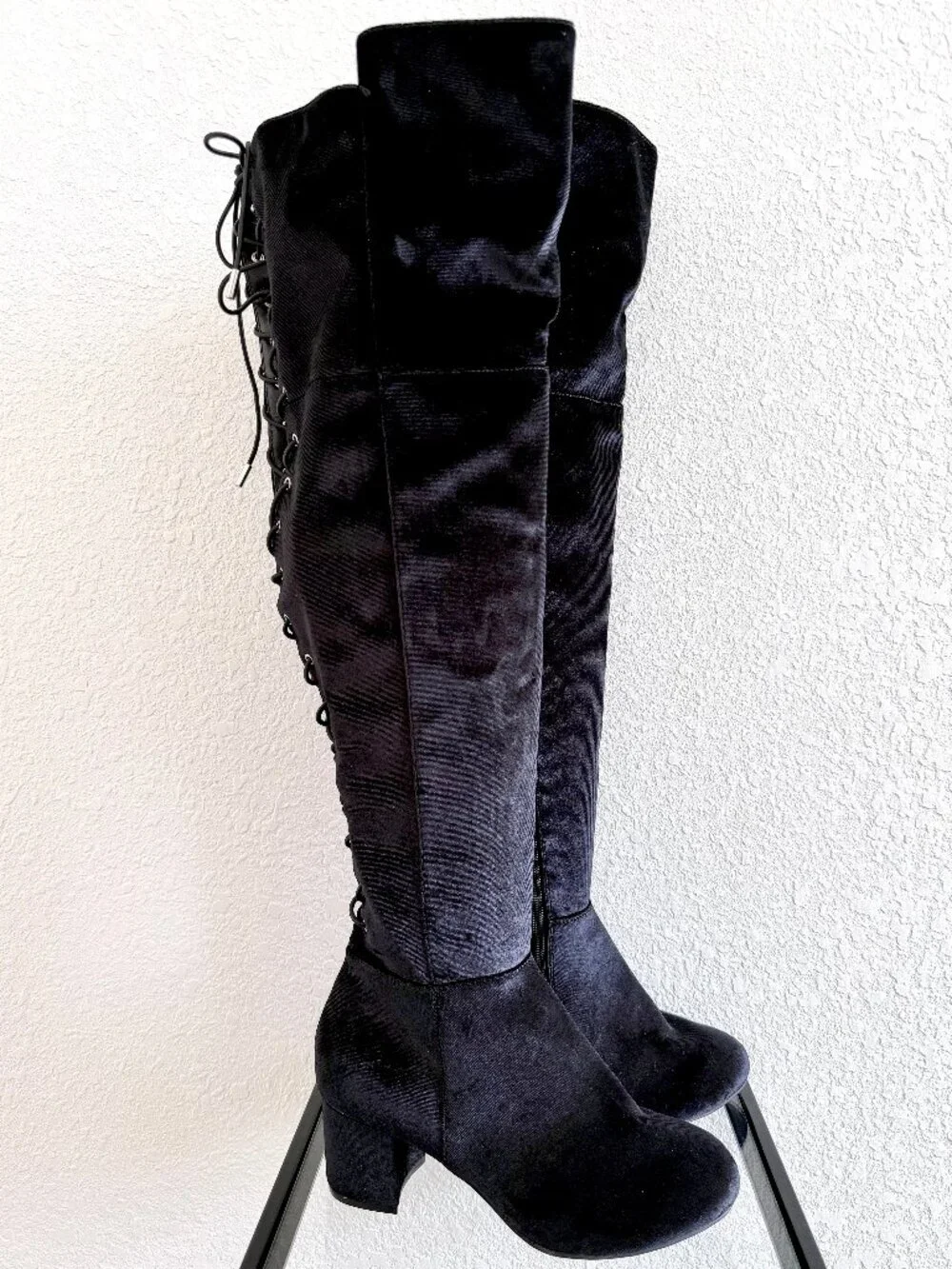 Torrid Black Over the Knee Heel Boot - Size 8WW